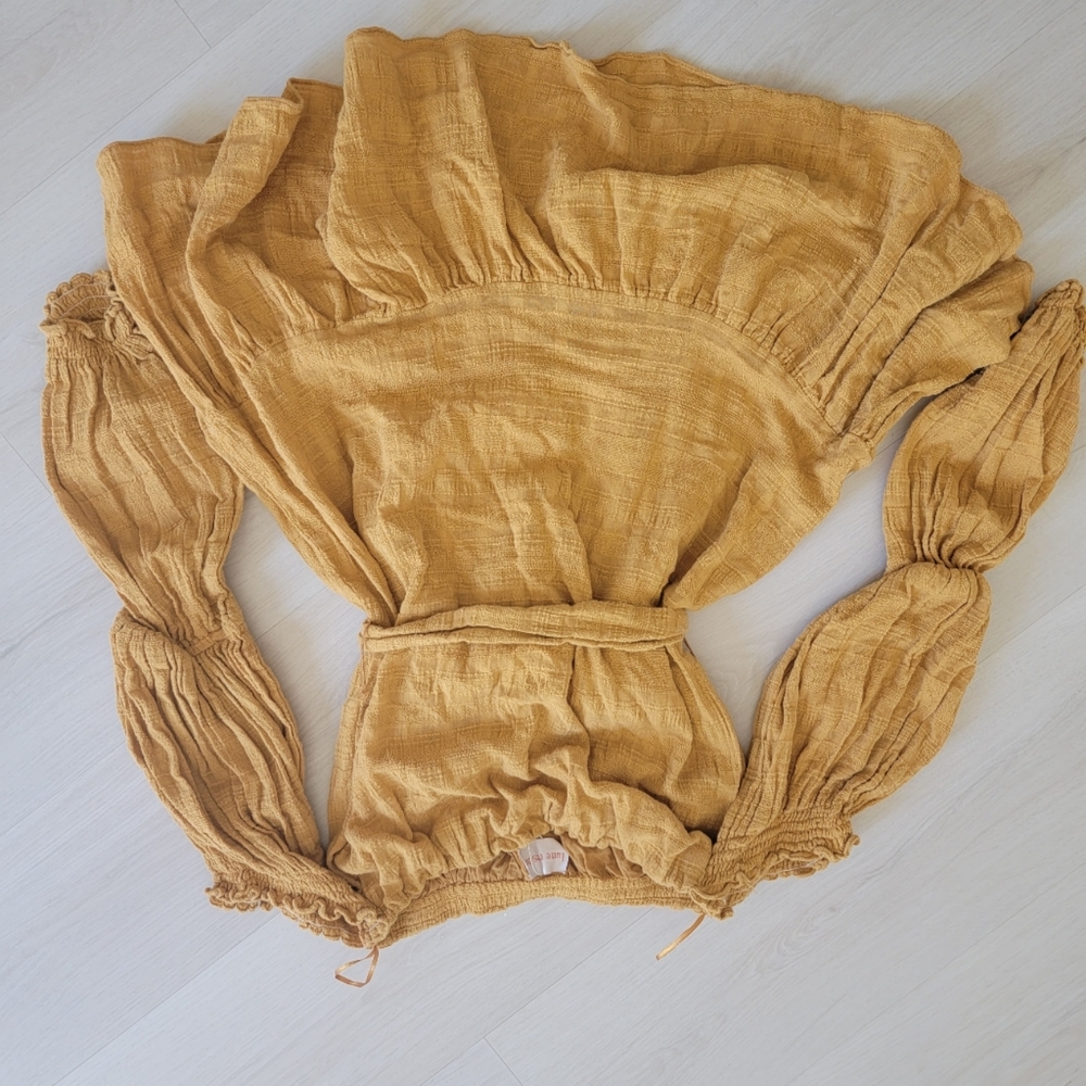 Mini off shoulder dress Mustard color